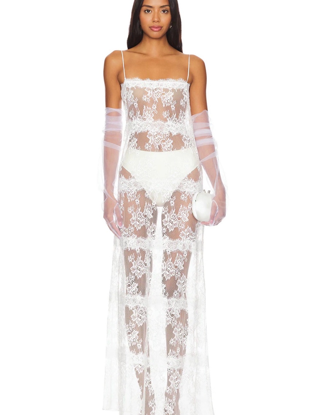 Millie Sheer Maxi Dress in White